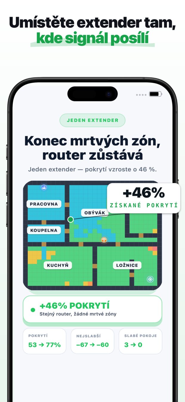 Umístěte router tam, kde skutečně stojí.