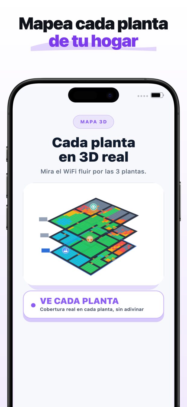 Recibe una ubicación recomendada para el repetidor, con una vista de cobertura ANTES / DESPUÉS lado a lado.