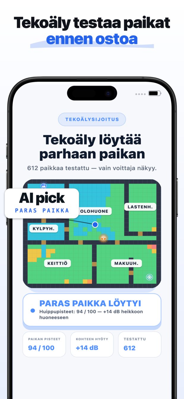 Valitse huone, joka on sinulle tärkein – työhuone, makuuhuone, terassi.