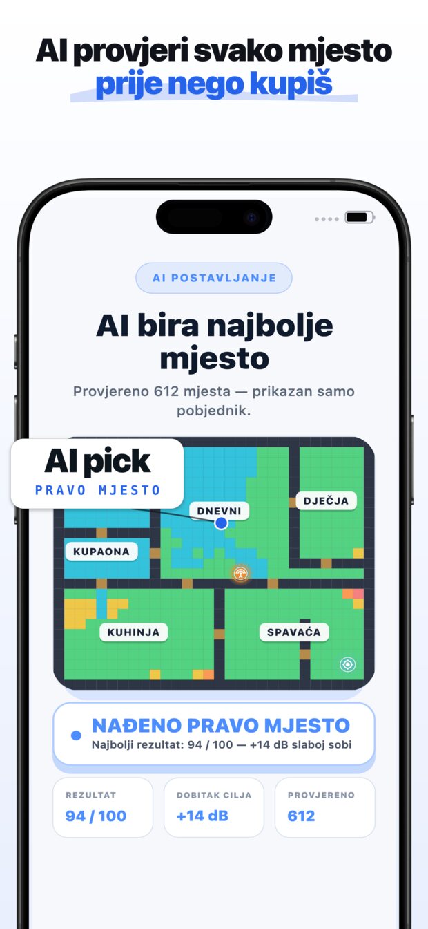 Odaberite sobu koja vam je najvažnija — radni kutak, spavaću sobu, terasu.
