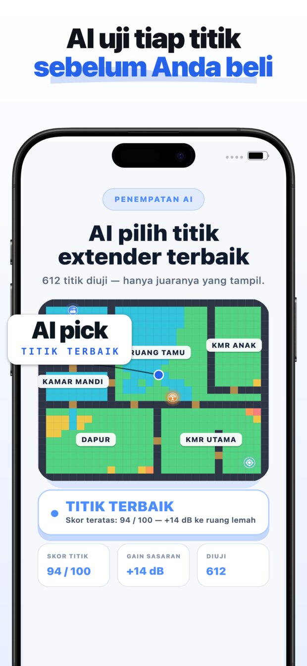Pilih ruangan yang paling penting — ruang kerja, kamar tidur, teras.