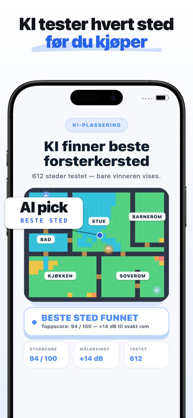 Velg rommet som betyr mest – kontoret, soverommet, terrassen.