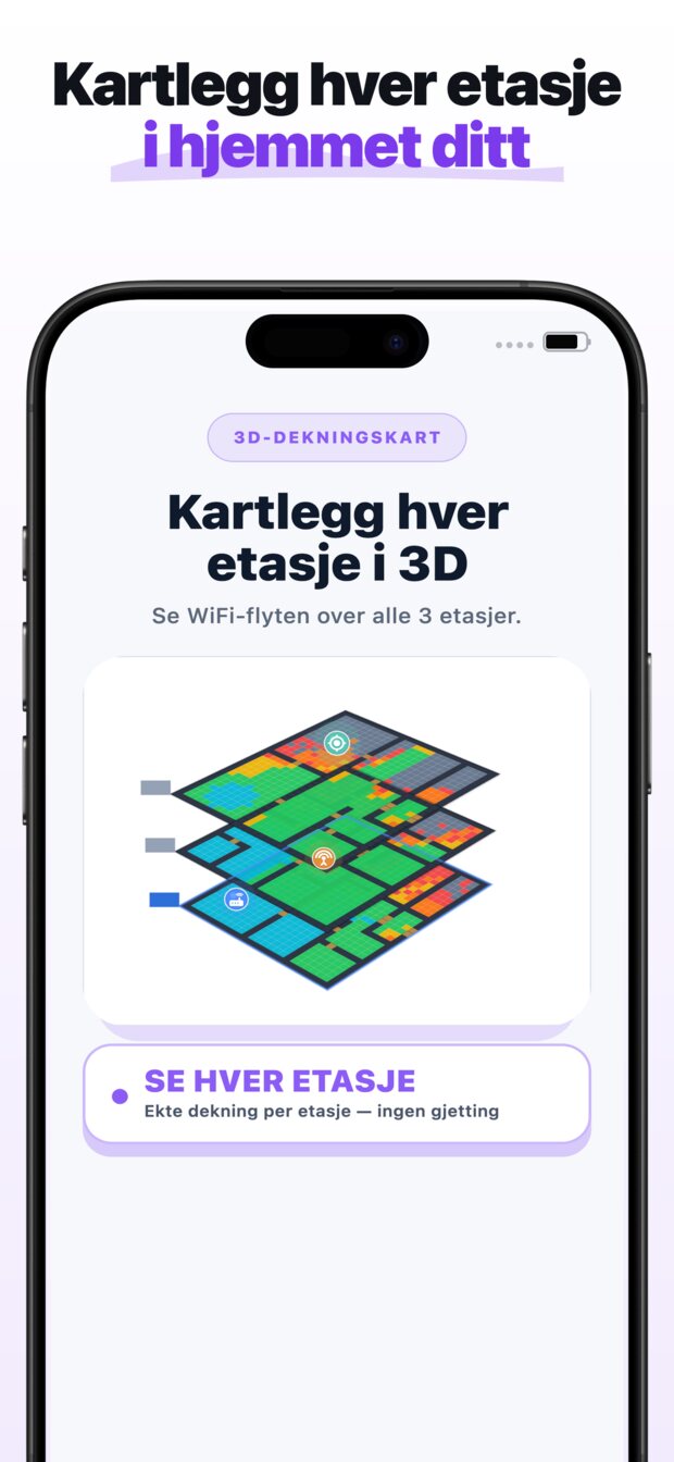 Få et anbefalt sted for forsterkeren, med en før/etter-visning av dekningen side om side.