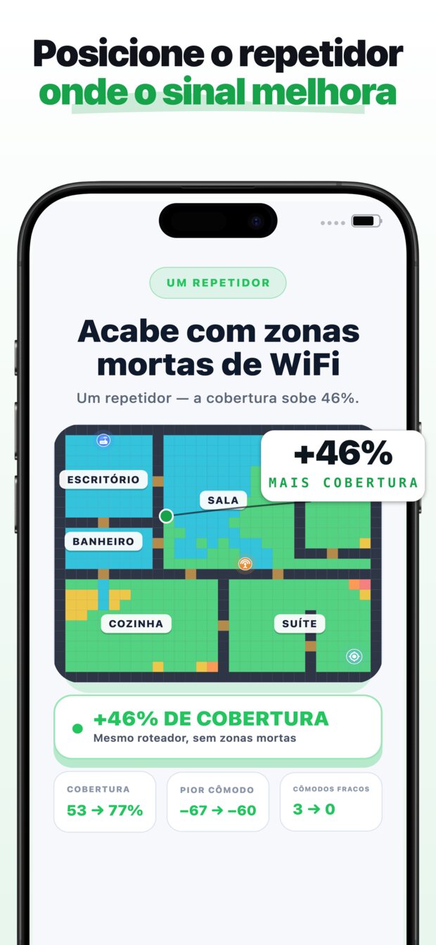 Posicione o roteador onde ele realmente está.