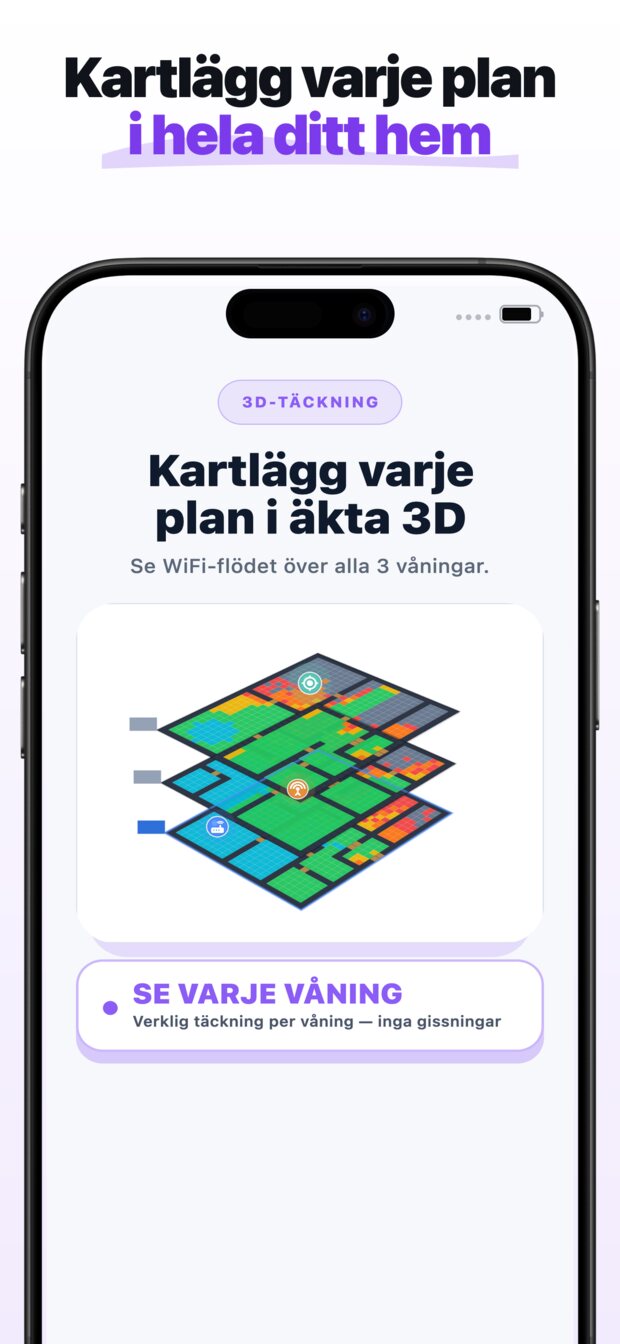 Få en rekommenderad plats för förstärkaren, med en före/efter-vy av täckningen sida vid sida.