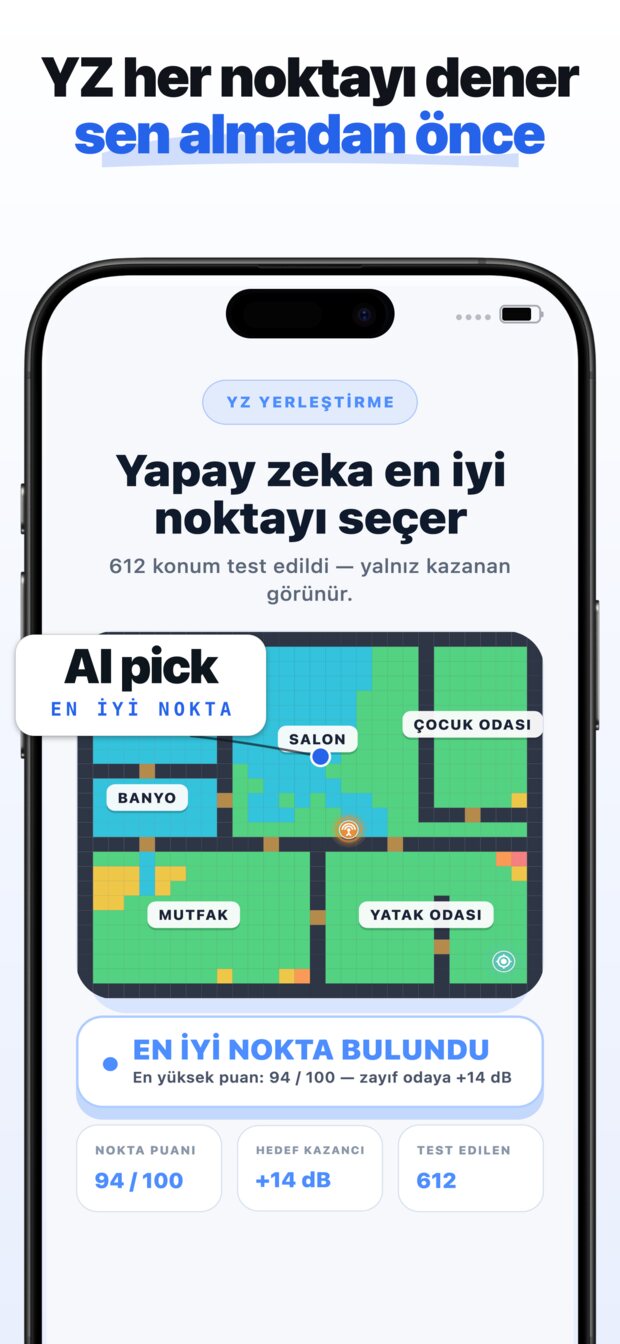En çok önemsediğin odayı seç — çalışma odan, yatak odan, balkon.