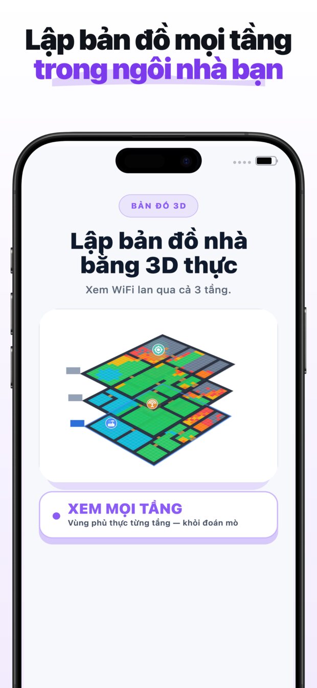Nhận vị trí đặt bộ kích sóng được đề xuất, kèm chế độ xem vùng phủ TRƯỚC / SAU cạnh nhau.